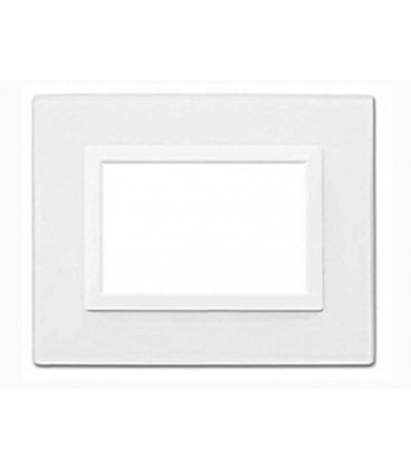 Abdeckrahmen Ave Wahre System 44 Glas-3 module, weiß, glänzend, 44PV3BL