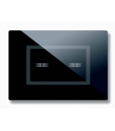 Abdeckrahmen Ave Touch glas 3 module Für 2-befehle, die das verschwinden der farbe Schwarz hochglanz-finish 44PVTC02NAL