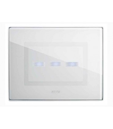 Abdeckrahmen Ave Touch glas 3 module Für 3 bedienelemente versenkbare farbe Weiß hochglanz-finish 44PVTC3BL