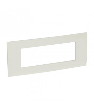 Bticino Vela Quadra Platte 6 Module Glänzend weiß 685643