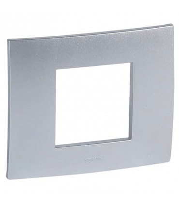 Legrand Platte Vela quadratisch metallisch grau 2 Module 685745