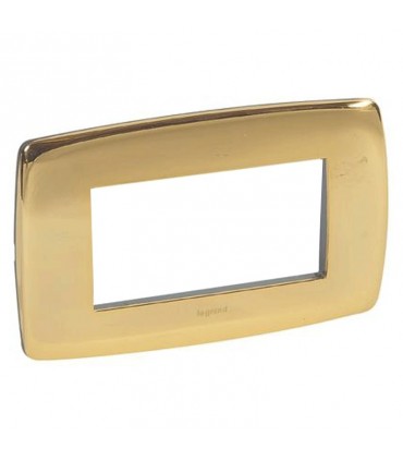 Legrand Vela Platte rund glänzend gold 4 Module 685836