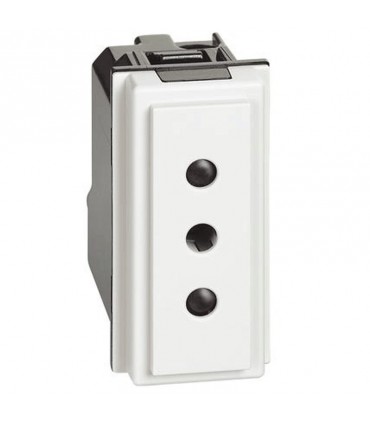 Bticino Steckdose Living Now 2P+T 10A 250V Farbe: weiß KW4113