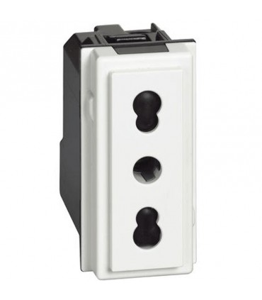 Bticino Living Now Zweipolige Steckdose 2P+T 10/16A weiß KW4180