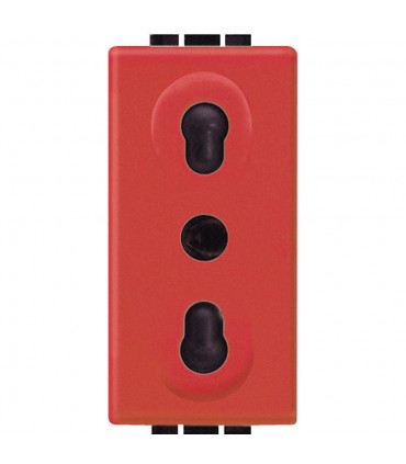 Bticino Livinglight zweiseitige rote Steckdose L4180R