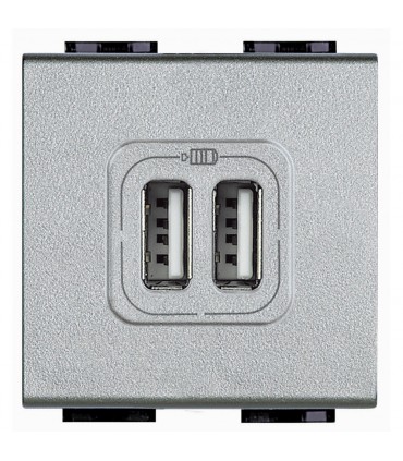 Bticino LivingLight Doppel-USB-Steckdose mit Netzteil NT4285C2