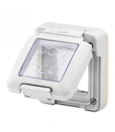 Gewiss combi in wasserdichter Abdeckung 2 Plätze System IP55