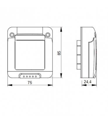 Gewiss combi in wasserdichter Abdeckung 2 Plätze System IP55