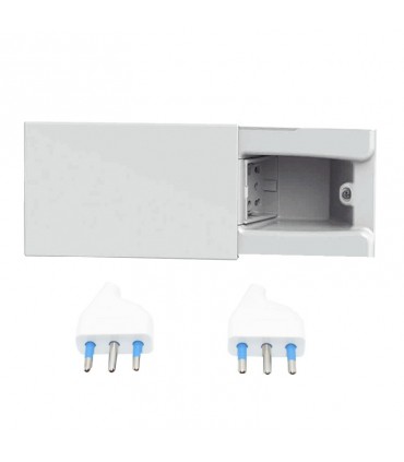 Unterputzdose 4Box 4 Schiebemodule mit einer universellen Seitensteckdose verbergen weiß 4B.04.H21