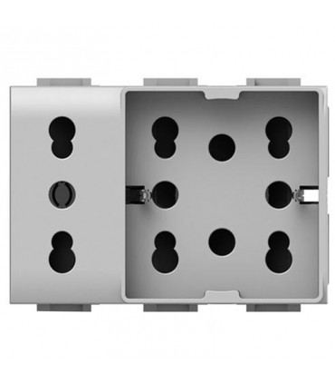 Universal-Kontrabass und Schuko 10/16A 3 Module Seite 4Box Unica für Bticino Matix 4B.AM.H21.XL