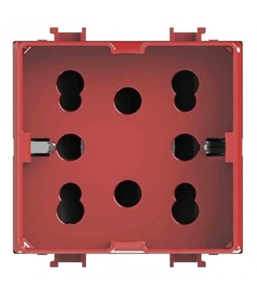 4Box SIDE Schuko Steckdose für Bticino Matix Rot 2 Module 4B.AMR.H21