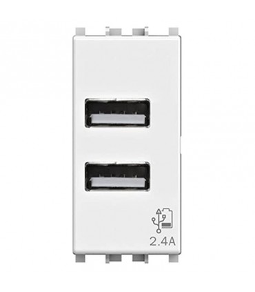 Doppel-USB-Steckdose 4Box 2,4A für Vimar Arke weiß 4B.V19B.USB.24