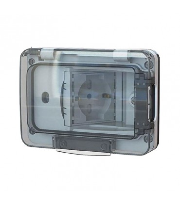 4Box WIDE Gehäuse mit Schukosteckdose weiß IP55 4B.W.01.015