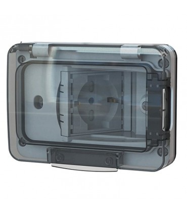 4Box WIDE IP55 RAL7035 Schuko-Steckdose mit Schuko und bivalent 4B.W.RAL.015