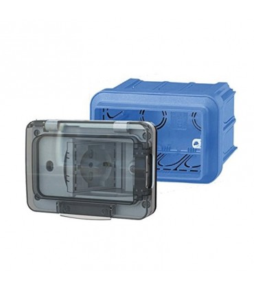 4Box WIDE IP55 RAL7035 Schuko-Steckdose mit Schuko und bivalent 4B.W.RAL.015