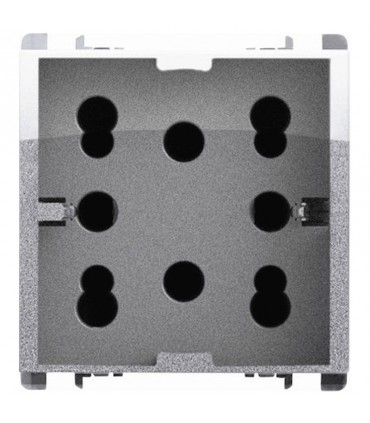 Simon Urmet Nea Multistandard-Steckdose 2 doppelseitig und 1 schuko Aluminium 10311/2AL