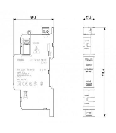Vimar IOT-Energiemessung einphasig 02963