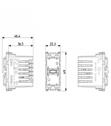 Vimar Arke View Drahtlos verbundene Rollladensteuerung 19594.0