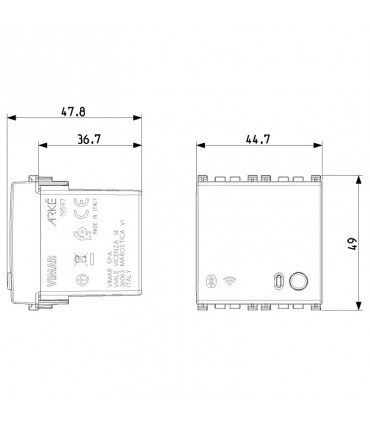 Vimar Gateway 2 Module IoT Bluetooth Wi-Fi Arke Grau 19597