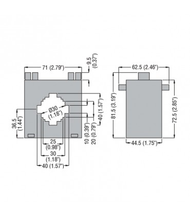 Lovato Ringkernstromwandler mit Durchgangsbohrung 30mm 600A DM3T0600