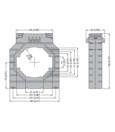 Lovato 1000/5A Transformator für Kabel 86mm DM4T1000