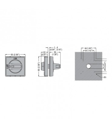 Lovato-Griff mit vorstehendem Wahlschalter IP65 für GA-Serie GAX62