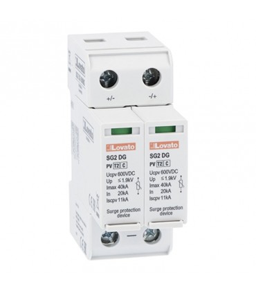 Lovato Überspannungsableiter für Fotovoltaikanlage Typ 2 600VDC SG2DG600M2