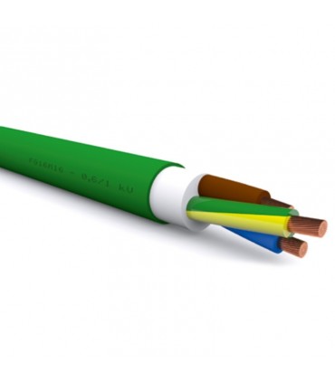 Kabel Doppelt isoliert Afumex 5X6mmq 1 Meter Gelb Grün FG16OM165G6