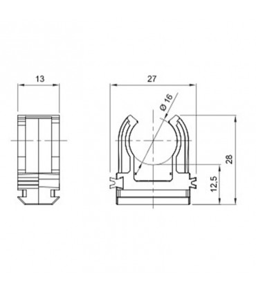 Gewiss Schnappschellen für 16mm Rohre Packung mit 100 Stück GW50601