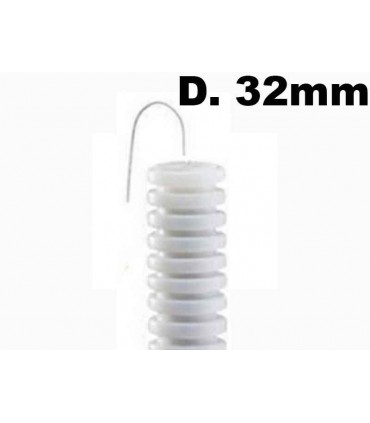 Faltenschlauch WEIß mit fadenhebel-32mm Durchmesser, je meter