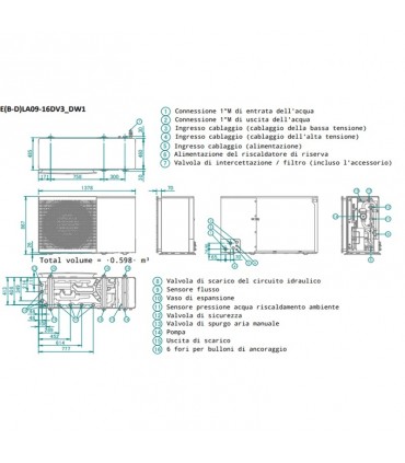 Daikin Altherma Luft-Wasser-Wärmepumpe 3M 14kW Monoblock R32 EBLA14DW1