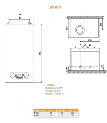 Ferroli SKY ECO 17 F Methan Wand-Warmwasserspeicher 0DF97IAA