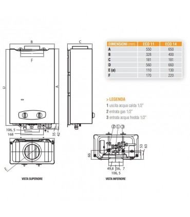 Ferroli ZEFIRO ECO 11 LPG Wand-Warmwasserspeicher GCA1MLAA
