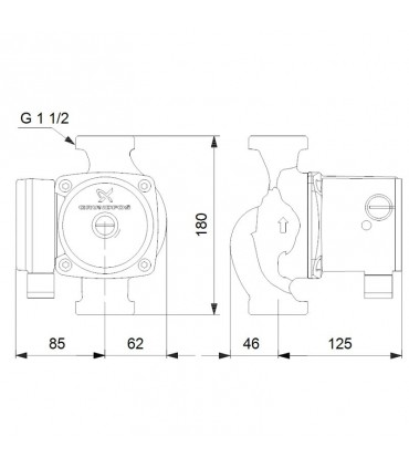 Grundfos Nassläufer-Umwälzpumpen UPS 25-80 N 180 95906439