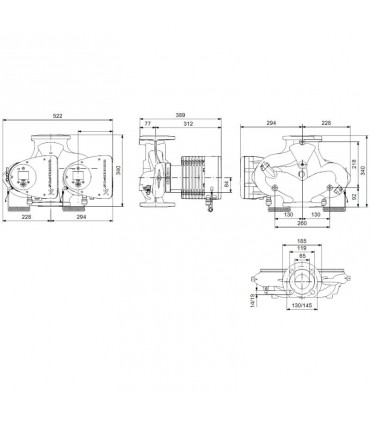 Grundfos Nassläuferpumpe MAGNA3 D 65-120 F 97924493