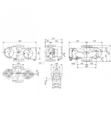 Grundfos MAGNA1 D 32-80 F Elektronisch geregelte Umwälzpumpen mit Nassläufer 99221279