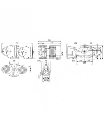 Grundfos MAGNA1 D 65-120 F Elektronisch geregelte Umwälzpumpen mit Nassläufer 99221380