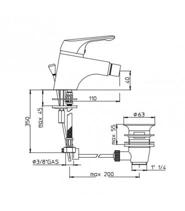 Nobili BLUE Chrom Bidetmischer BL29119/1CR