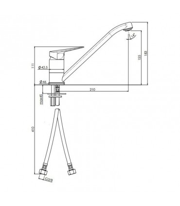Nobili HOF Spültischbatterie mit niedrigem Auslauf HF122113/60CR