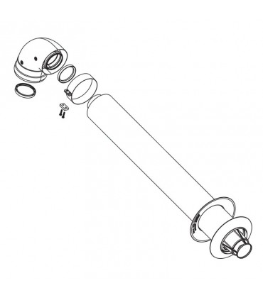 Koaxialer Abgasabgassatz 60/100 für Rinnai-Warmwasserbereiter FOT-HX060-A07