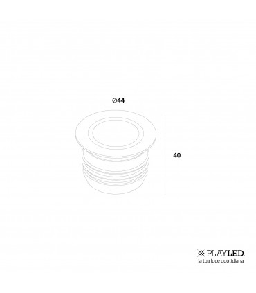 Playled LED-Einbaulicht CERCHIO IP67 2W 24V 3000K weiß AL2CRC