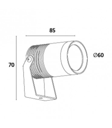 Gespielter verstellbarer Projektor LED PROI GU10 7,5W 4K IP65 40° ALC8GN
