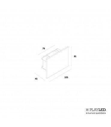 Playled asymmetrische LED-Wandeinbauleuchte VITRUM503 230V 5W SP503AC