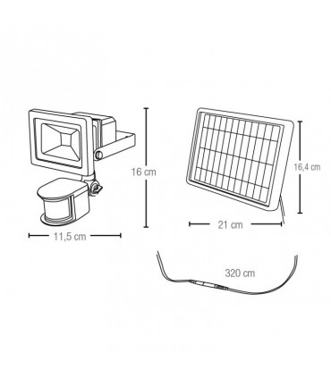 LED-Solarstrahler Fan Europe 9W 5000K IP44 LED-ELIOS-SOLAR