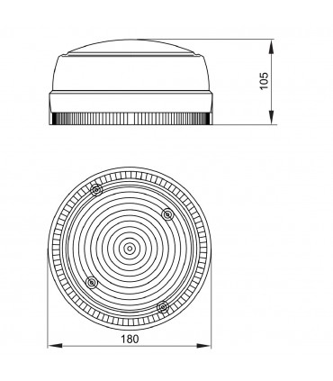 Gewiss runde Deckenleuchte Durchmesser 180mm E27 IP44 grau GW80651