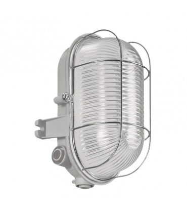 Lombardo ovale Wandleuchte mit Käfig, Farbe: grau, E27 IP44 LB41424