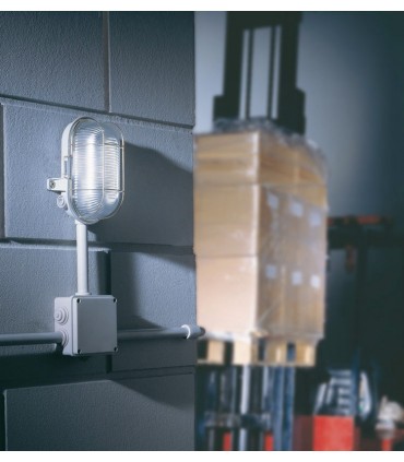 Lombardo ovale Wandleuchte mit Käfig, Farbe: grau, E27 IP44 LB41424