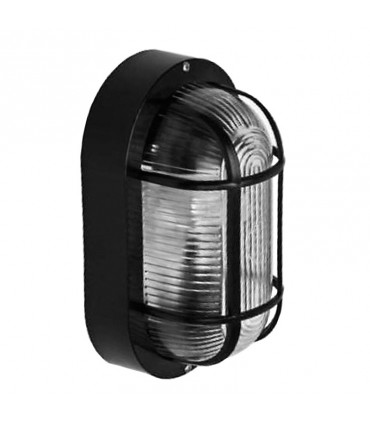 Lombardo Wandleuchte mit Käfig, schwarz, E27 60W IP44 LB44122