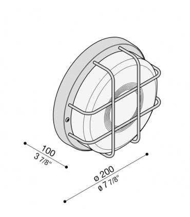 Lombardo runde Wandleuchte mit Käfig E27 IP44 LB46121