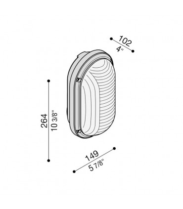 Lombardo ovale Wandleuchte Luce 260, weiß, E27 IP44 LB44122